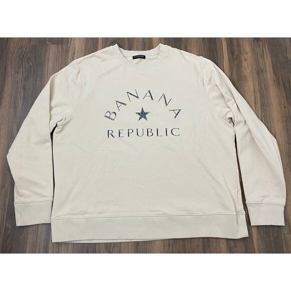 VTG Men Banana Republic spell-out graphic crewneck pullover sweatshirt, XXL - Picture 1 of 4